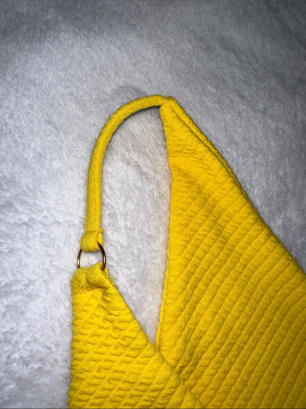 *NEW* ROMWE Bright Yellow Ribbed Ring-Front Bikini Set - Picture 8 of 8